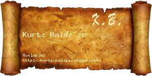 Kurtz Balázs névjegykártya